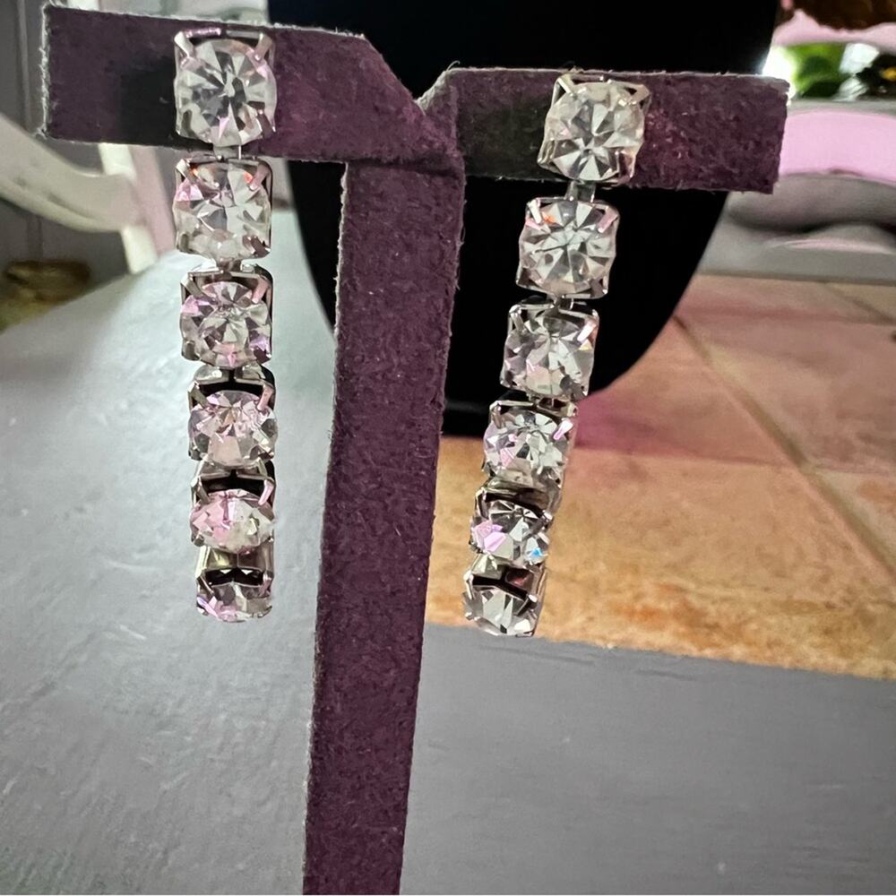 Bling Rhinestones Dangle Earrings - Picture 2 of 6